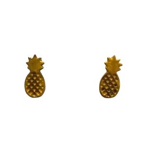 Gold Tone Pineapple Stud Earrings